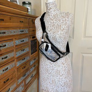 Clear/ Transparent Men's Belt Bag/ Waist Bag- Black Accents - Unisex
